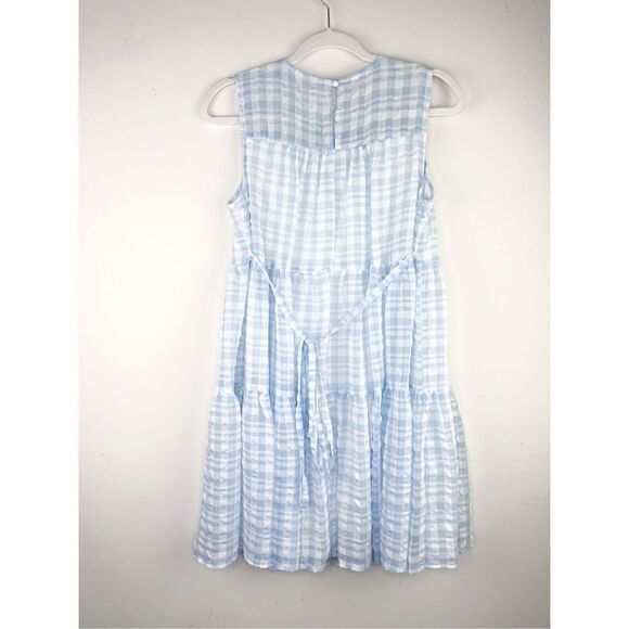 Calvin Klein Women’s Light Blue Gingham Summer Shift Dress Size 6 - Picture 8 of 11